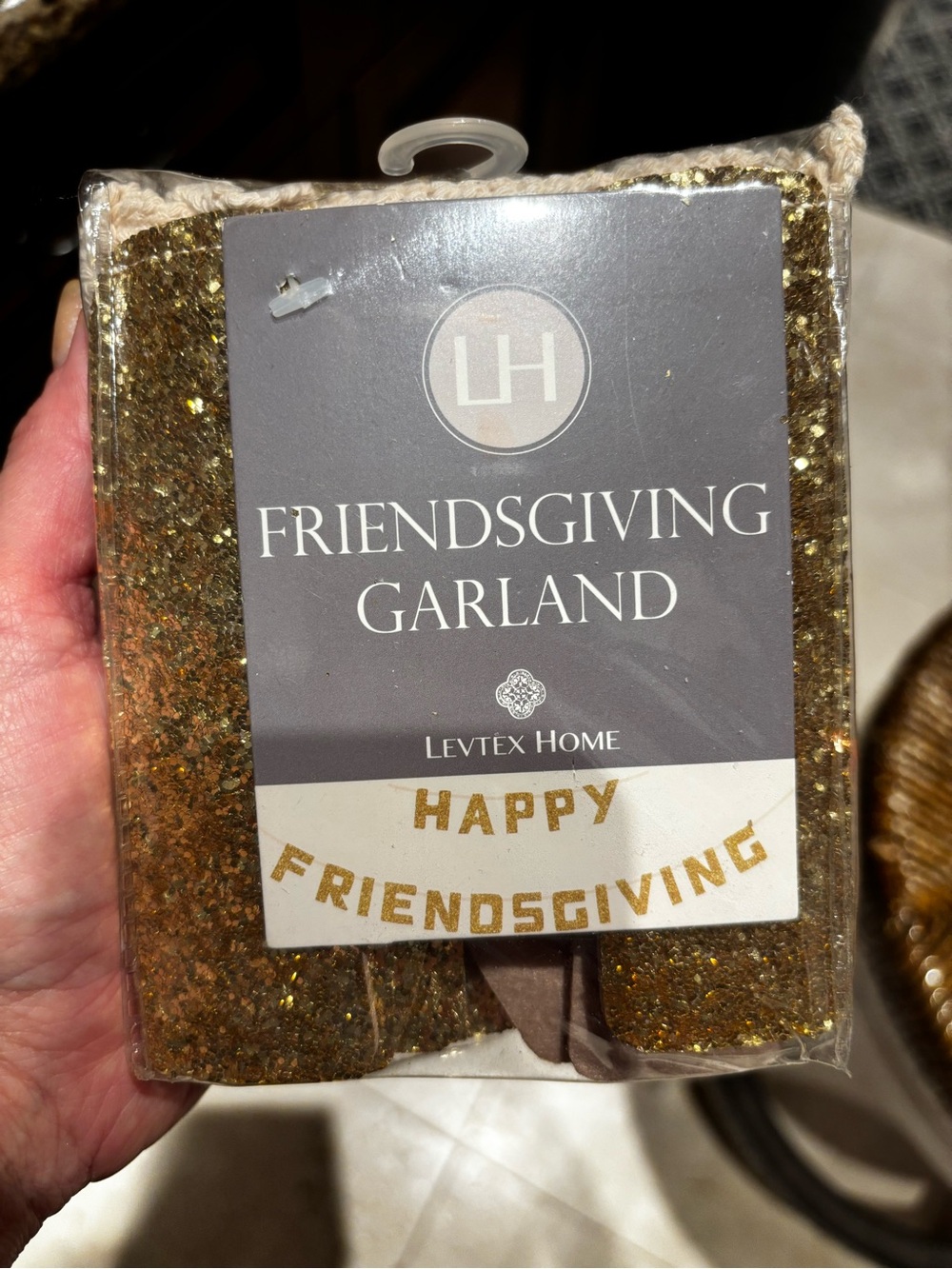 Levtex Home “Happy Friendsgiving” Gold Glitter Garland